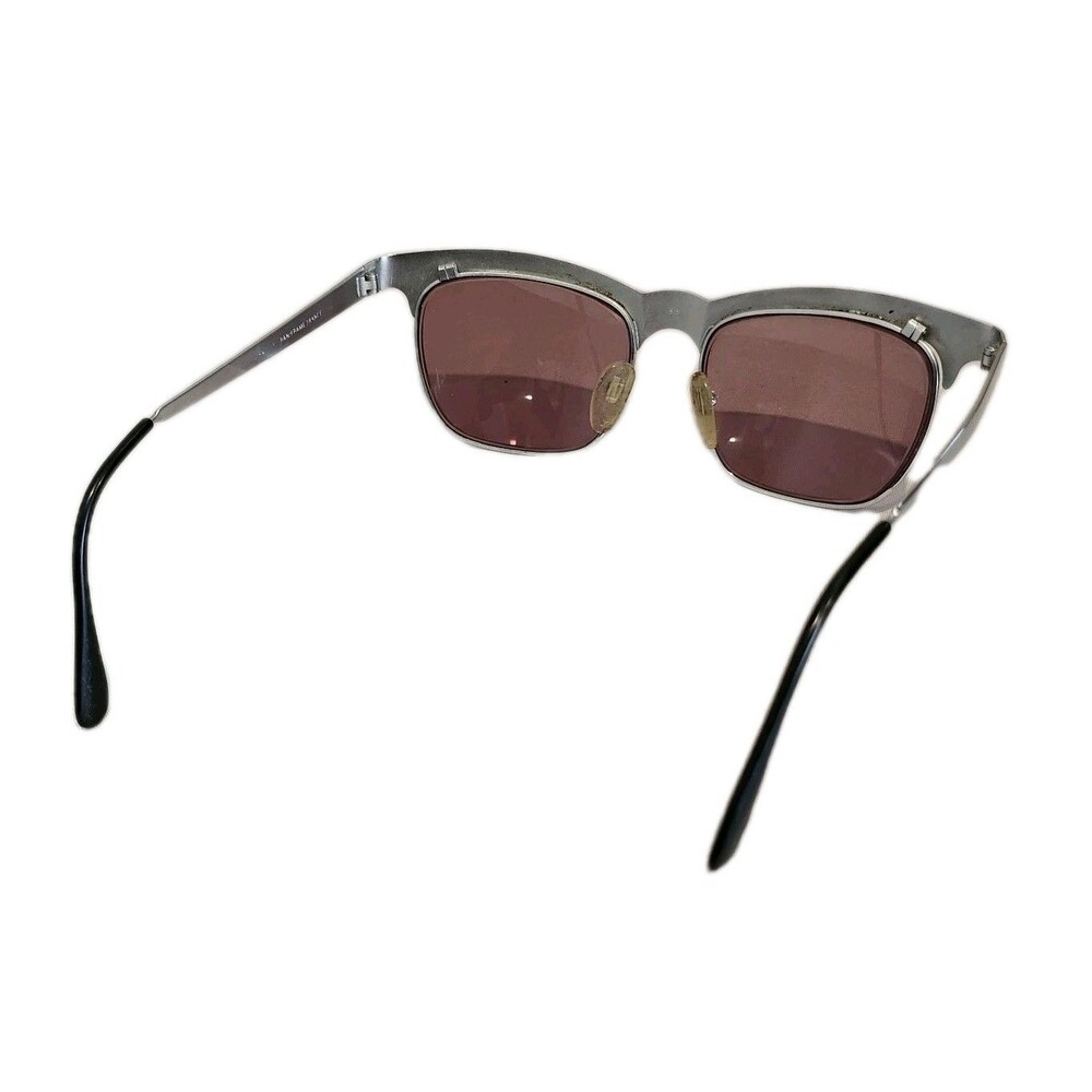 Vintage Ray-Ban Gunmetal Silver Finish Wayfarer Nuevo Purple Lens Sunglasses - Picture 4 of 9